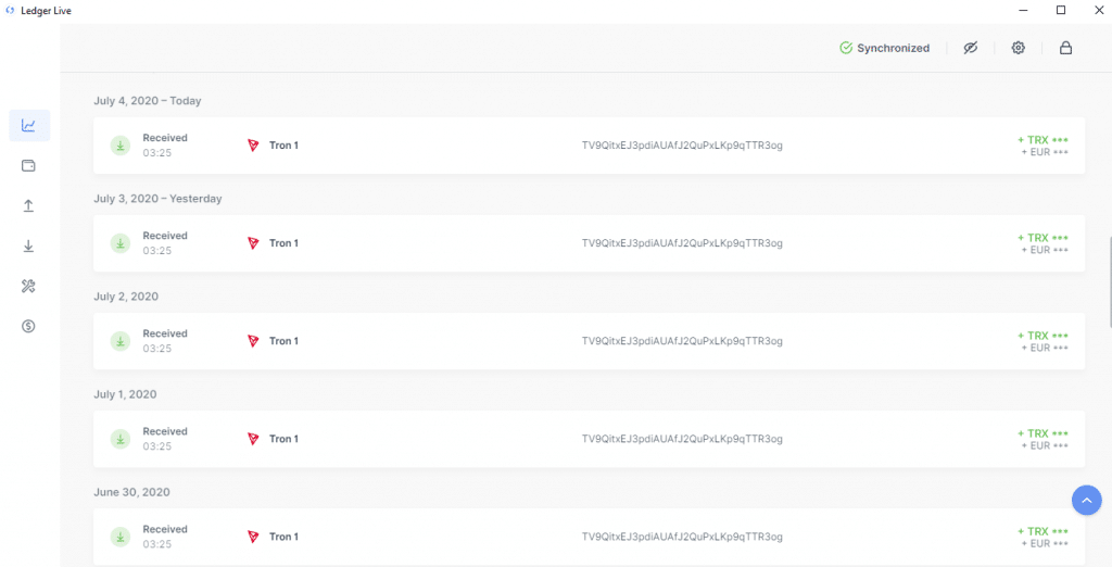 Staking de Tron con Ledger